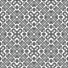 Geometric vector pattern with triangular elements. Seamless abstract ornament for wallpapers and backgrounds. Black and white colors. 