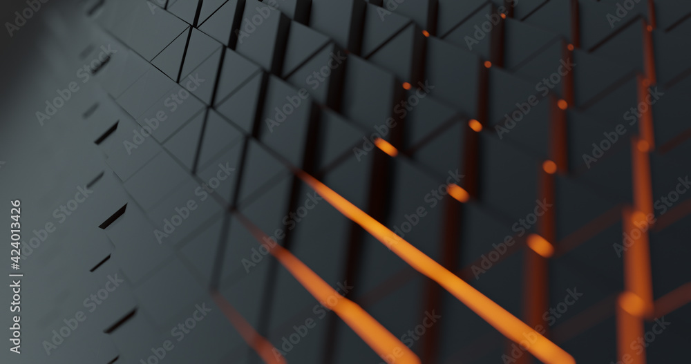 Poster abstract background with triangles and orange glow. dynamic style for business and corporate templat
