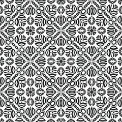 Geometric vector pattern with triangular elements. Seamless abstract ornament for wallpapers and backgrounds. Black and white colors. 