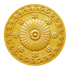 Metal gray decorative shield isolated on white background