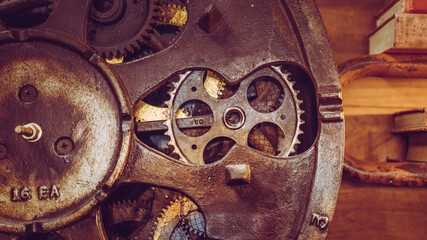 Gear Machine In Black And White Tone 