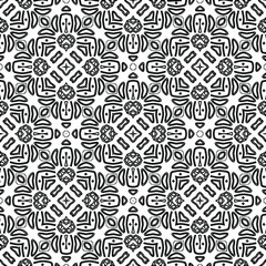 Geometric vector pattern with triangular elements. Seamless abstract ornament for wallpapers and backgrounds. Black and white colors. 