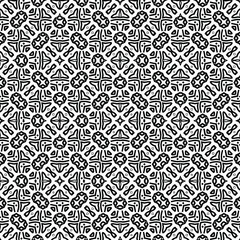 Geometric vector pattern with triangular elements. Seamless abstract ornament for wallpapers and backgrounds. Black and white colors. 