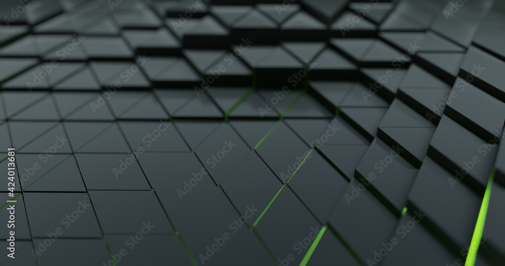 Aufkleber corporate triangle background with texture and green lights. geometric abstract background. corporat