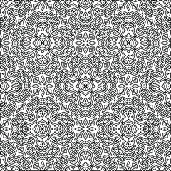 Geometric vector pattern with triangular elements. Seamless abstract ornament for wallpapers and backgrounds. Black and white colors. 