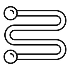 Wall heated towel rail icon, outline style