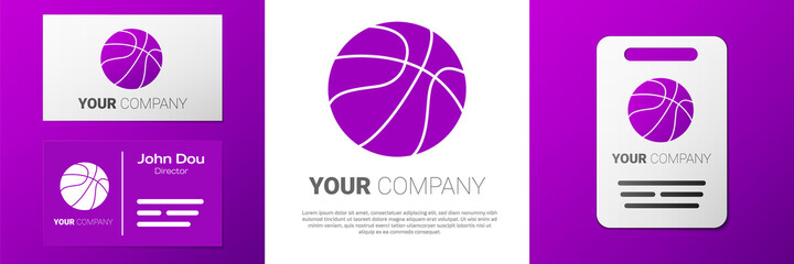 Logotype Basketball ball icon isolated on white background. Sport symbol. Logo design template element. Vector