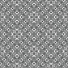Geometric vector pattern with triangular elements. Seamless abstract ornament for wallpapers and backgrounds. Black and white colors. 