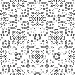 Geometric vector pattern with triangular elements. Seamless abstract ornament for wallpapers and backgrounds. Black and white colors. 