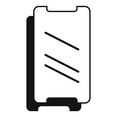 Resistant phone glass icon, simple style