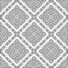 Fototapeta premium Geometric vector pattern with triangular elements. Seamless abstract ornament for wallpapers and backgrounds. Black and white colors. 