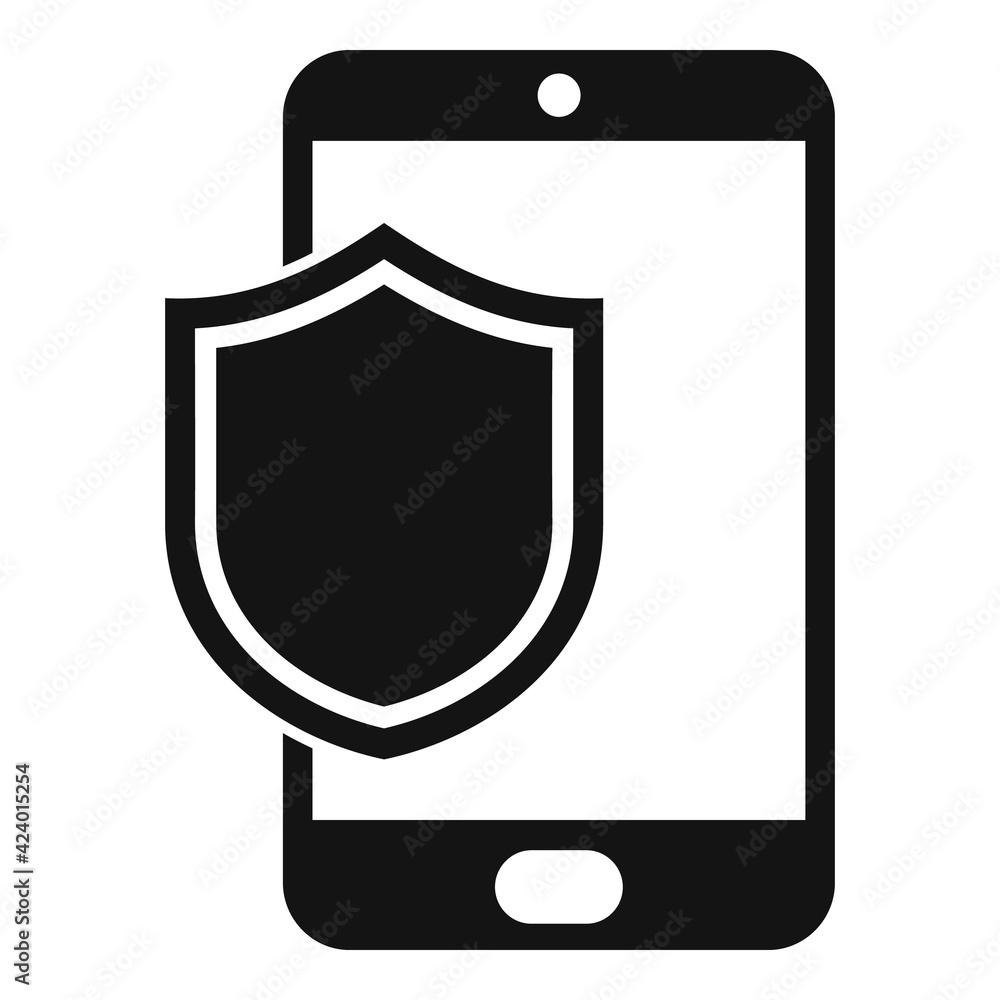 Poster protected phone display icon, simple style