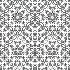 Geometric vector pattern with triangular elements. Seamless abstract ornament for wallpapers and backgrounds. Black and white colors. 