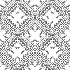 Geometric vector pattern with triangular elements. Seamless abstract ornament for wallpapers and backgrounds. Black and white colors. 