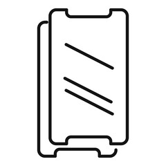 Resistant phone glass icon, outline style