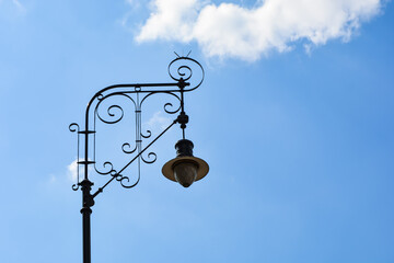Fototapeta na wymiar beautiful street lamp on a sunny day