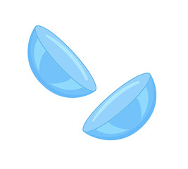 Vector illustration of a contact lens icon in cartoon style. Isolated on a white background.
