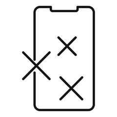 Shiny phone glass icon, outline style