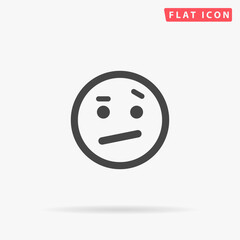 Suspicious Face flat vector icon