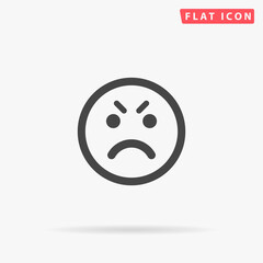 Fototapeta premium Rage Face flat vector icon
