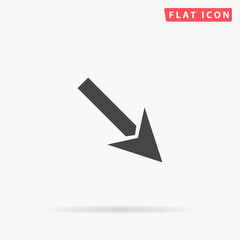 Down Right Arrow flat vector icon