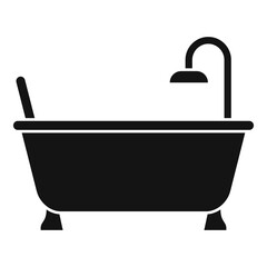 Bath tub icon, simple style