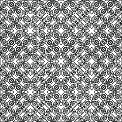  Geometric vector pattern with triangular elements. Seamless abstract ornament for wallpapers and backgrounds. Black and white colors. 