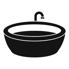 Round jacuzzi icon, simple style
