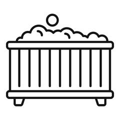 Wood foam jacuzzi icon, outline style