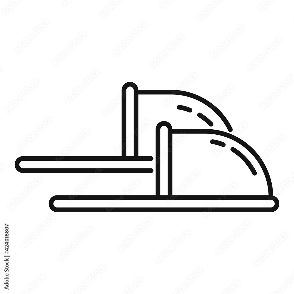 Sticker Bathroom slippers icon, outline style