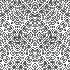 Geometric vector pattern with triangular elements. Seamless abstract ornament for wallpapers and backgrounds. Black and white colors. 