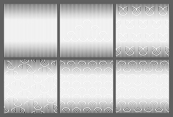 Seamless geometric striped background for Text. Template with Copy space. Endless striped monochrome background with abstract geometric pattern. Vector