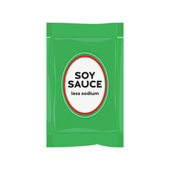 Soy Sauce Packet, Soy Sauce Seasoning, Asian Food Season, Green Soy Sauce, Low Sodium Soy Sauce, Vector Illustration Background