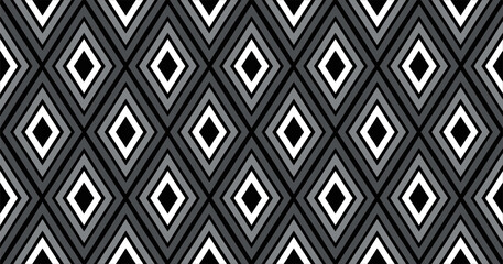 Black and white seamless pattern with diamonds