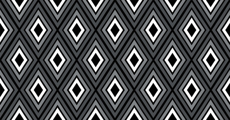 Black and white seamless pattern with diamonds
