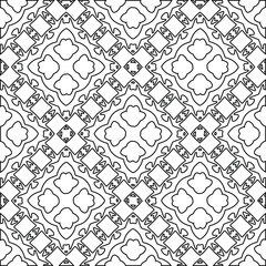 Geometric vector pattern with triangular elements. Seamless abstract ornament for wallpapers and backgrounds. Black and white colors. 