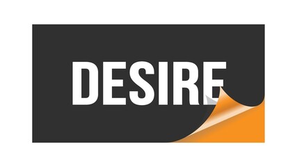 DESIRE text written on black orange sticker.