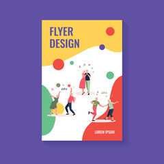 Happy old people dancing isolated flat vector illustration. Cartoon senior grandfathers and grandmothers having fun at party. Music and dancing club concept