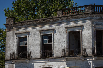 Old colonial architecture at the Uruguay's coast window and balcony
