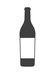 Vector vintage wine bottle with white label placed on white background. Ready for place an ad.