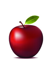 red apple isolated on white illustration