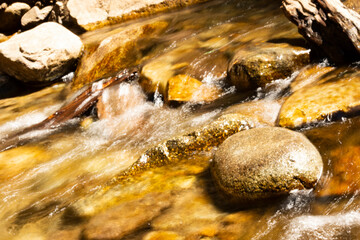 water flowing over rocks