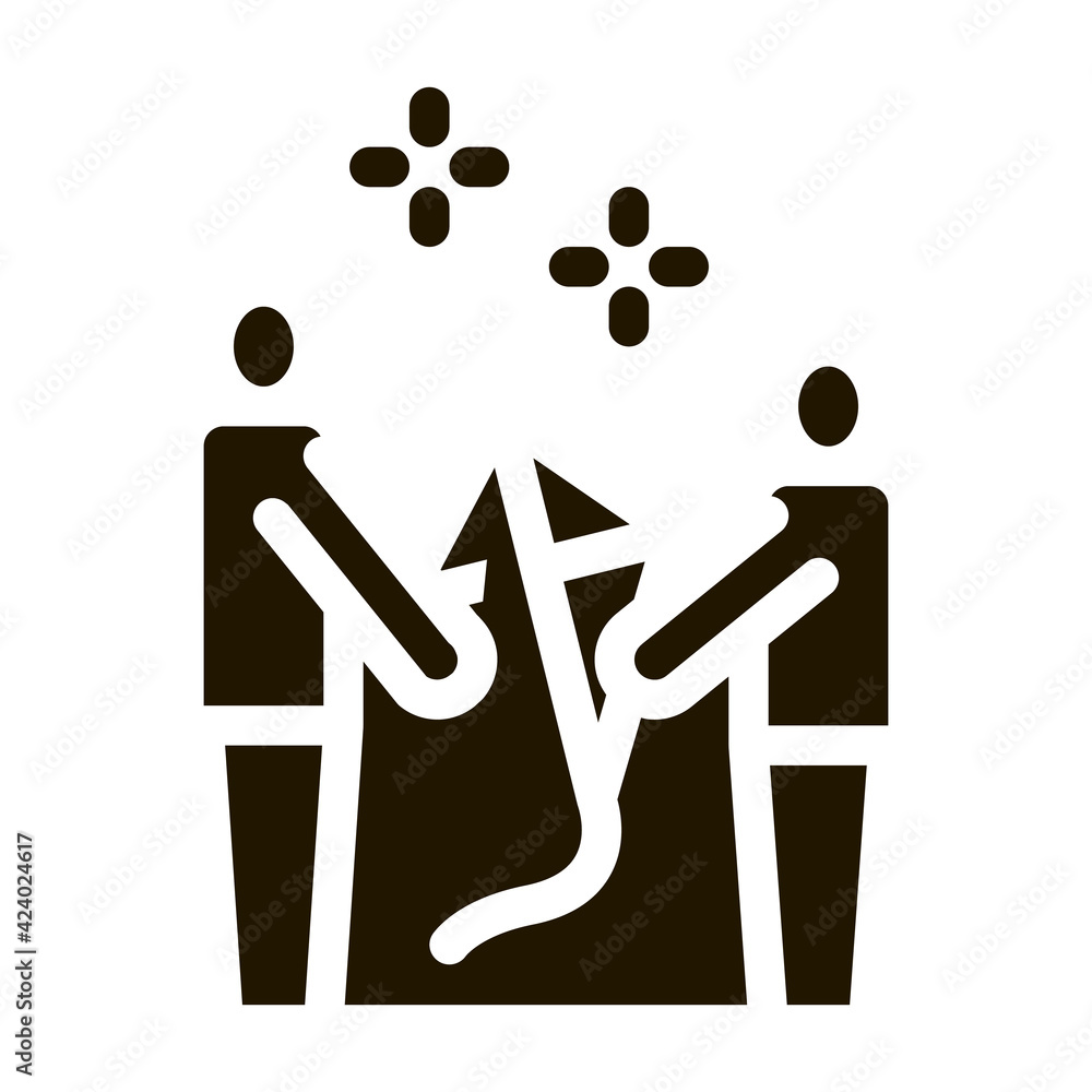 Poster launch kite parent and child glyph icon vector. launch kite parent and child sign. isolated symbol i