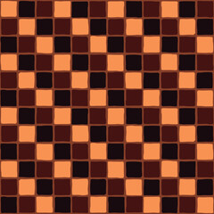 Brown vintage mosaic pattern. Seamless antique ceramic tile