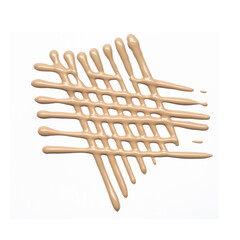 Creamy foundation blot on white background. Isolated