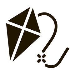 flying kite glyph icon vector. flying kite sign. isolated symbol illustration