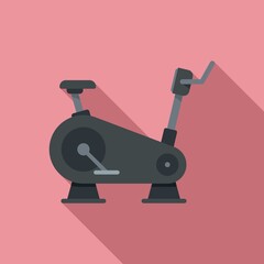 Machine exercise bike icon, flat style