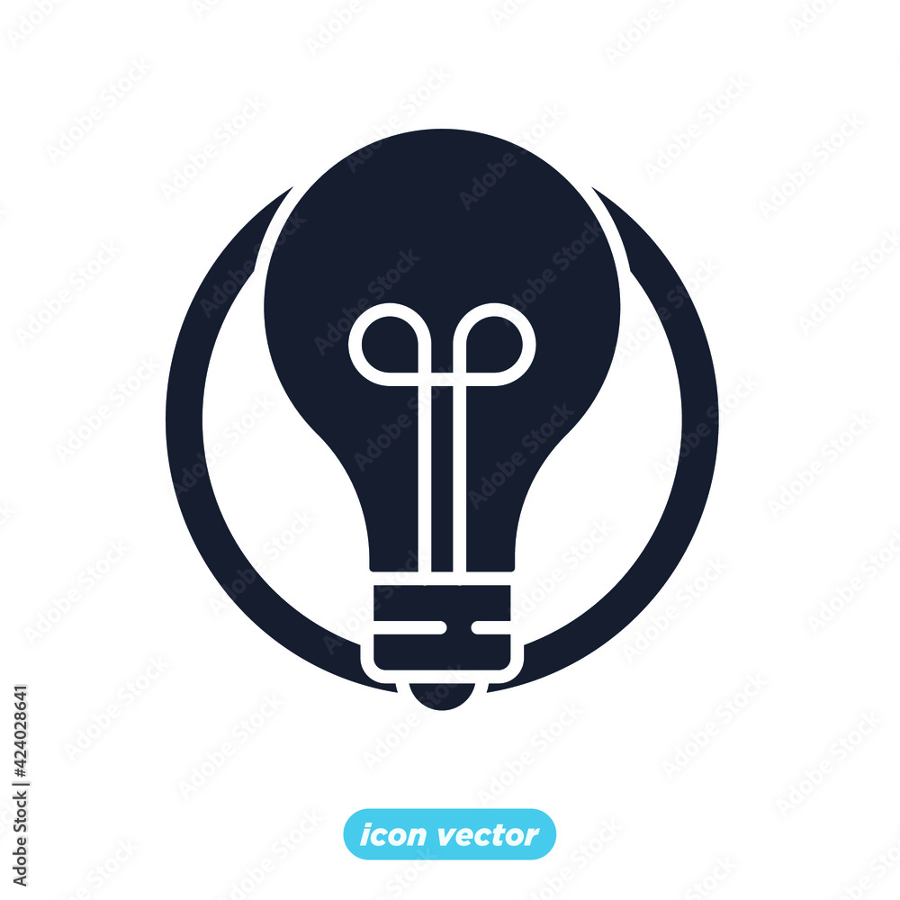 Poster lightbulb idea icon. entrepreneur business symbol template for graphic and web design collection log
