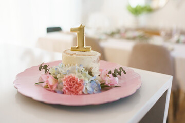 Birthday cake on a chair for the special little baby girl