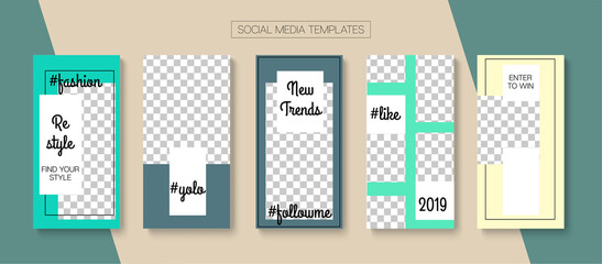 Social Stories Cool Vector Layout.